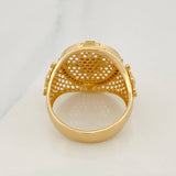 Anillo Brújula 9.65g / T11 1/2 Dos Oros Negro Amarillo 18K
