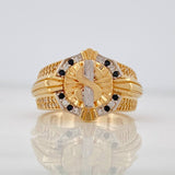 Anillo Signo Peso 7.75g / T9 3/4 Dos Oros Amarillo Blanco 18K