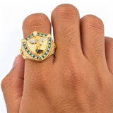 Anillo Escudo San Miguel Arcángel 9.3g / T10 1/4 Tres Oros 18K