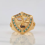 Anillo Escudo San Miguel Arcángel 9.3g / T10 1/4 Tres Oros 18K