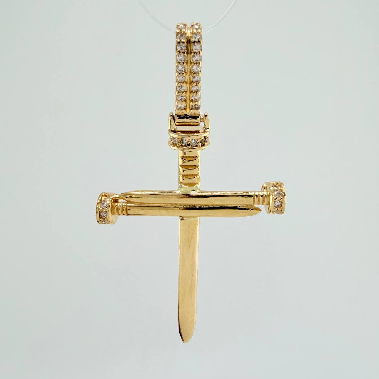 Nail Cross Pendant 4gr / 1 3/4 in / 18K Yellow Gold &