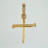 Nail Cross Pendant 4gr / 1 3/4 in / 18K Yellow Gold &