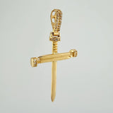 Nail Cross Pendant 4gr / 1 3/4 in / 18K Yellow Gold &