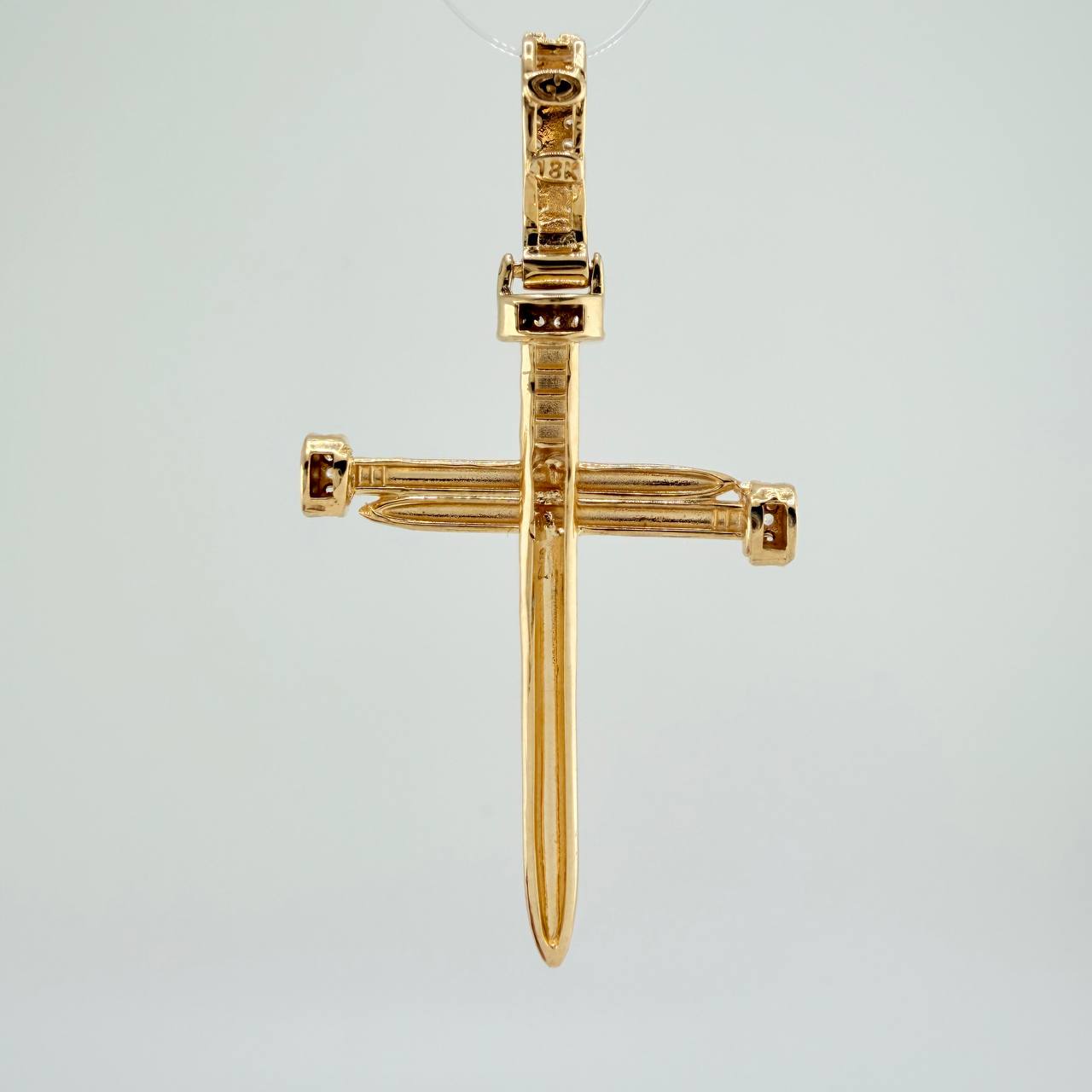 Nail Cross Pendant 4gr / 1 3/4 in / 18K Yellow Gold &