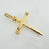 Nail Cross Pendant 4gr / 1 3/4 in / 18K Yellow Gold &