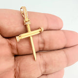 Nail Cross Pendant 4gr / 1 3/4 in / 18K Yellow Gold &