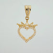 Dije Silueta Corazon Corona 3.15gr / 1 1/4 in / Oro Amarillo 18K &