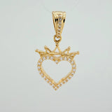 Dije Silueta Corazon Corona 3.15gr / 1 1/4 in / Oro Amarillo 18K &