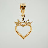 Dije Silueta Corazon Corona 3.15gr / 1 1/4 in / Oro Amarillo 18K &