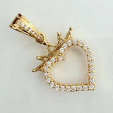 Dije Silueta Corazon Corona 3.15gr / 1 1/4 in / Oro Amarillo 18K &