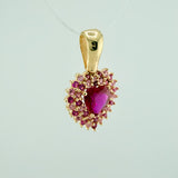 Dije Halo Corazon Tupido 2.35gr / 3/4 in / Oro Amarillo 18K &