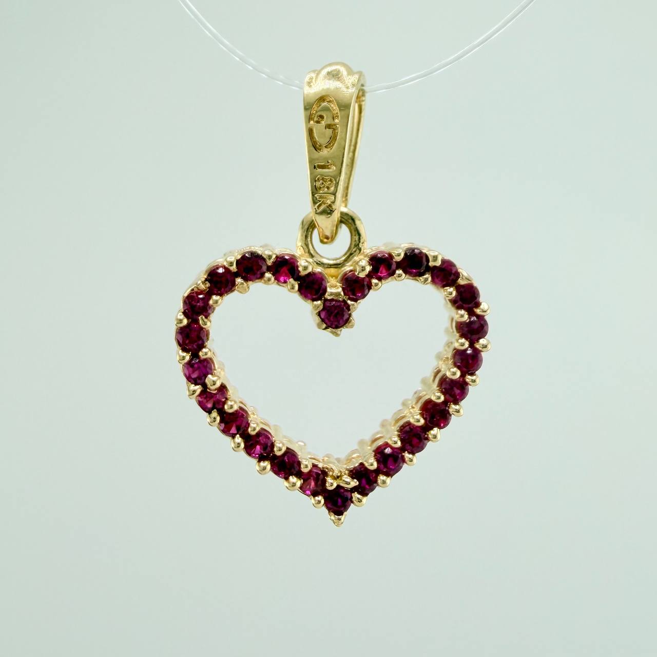 Dije Silueta Corazon Doble Faz 1.5gr / 3/4 in / Oro Amarillo 18K &