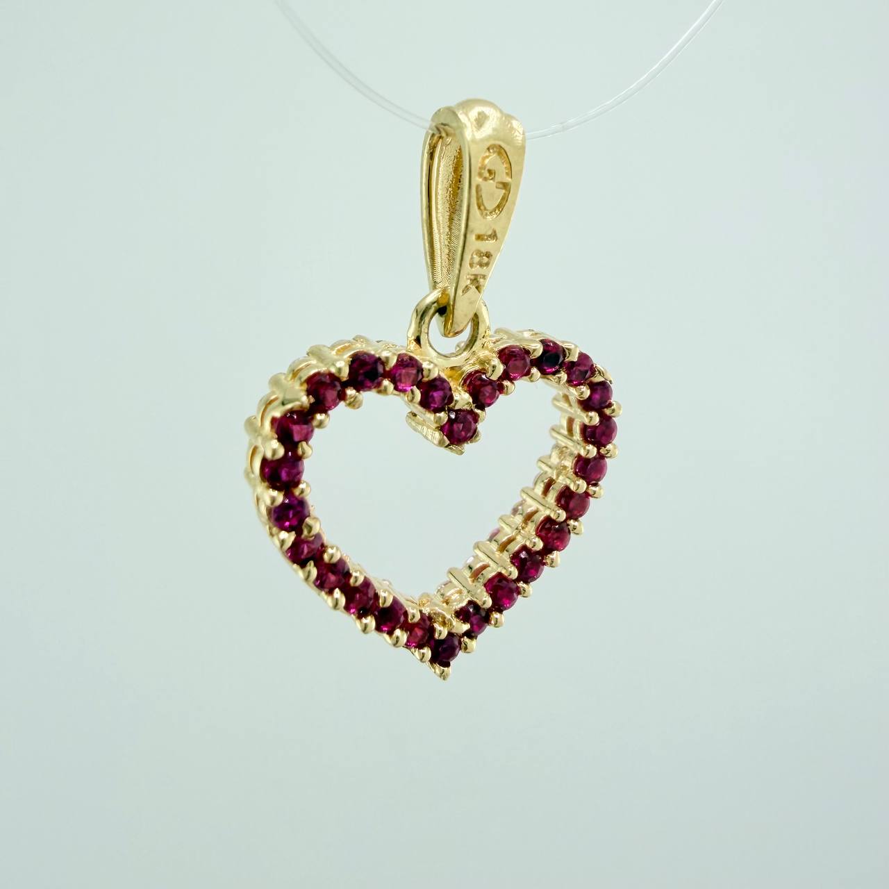 Dije Silueta Corazon Doble Faz 1.5gr / 3/4 in / Oro Amarillo 18K &