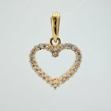 Dije Silueta Corazon Doble Faz 1.5gr / 3/4 in / Oro Amarillo 18K &