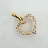 Dije Silueta Corazon Doble Faz 1.5gr / 3/4 in / Oro Amarillo 18K &