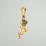 Heart Letters Pendant 1.6gr / 1 in / Yellow Gold 18K &