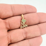 Heart Letters Pendant 1.6gr / 1 in / Yellow Gold 18K &