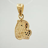 Dije Capibara 1.5gr / 3/4 in / Dos Oros Negro Amarillo 18K &