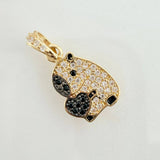 Dije Capibara 1.5gr / 3/4 in / Dos Oros Negro Amarillo 18K &
