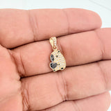 Dije Capibara 1.5gr / 3/4 in / Dos Oros Negro Amarillo 18K &