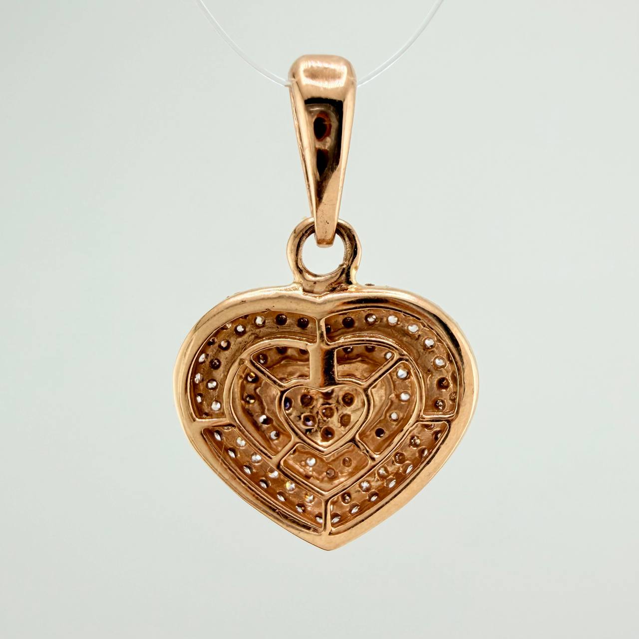Dije Corazon 3.4gr / 1 in / Dos Oros Negro Rosa 18K &