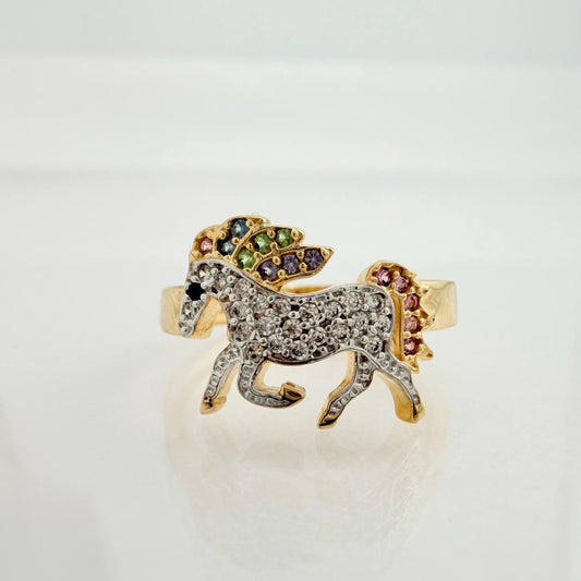 Pony Ring 2.8gr / T6 1/4 / Two-Tone Yellow White Gold 18K &