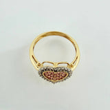 Dense Heart Ring 2.5gr / 5 1.4 / Two-Tone Yellow White Gold 18K &