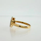 Dense Heart Ring 2.5gr / 5 1.4 / Two-Tone Yellow White Gold 18K &