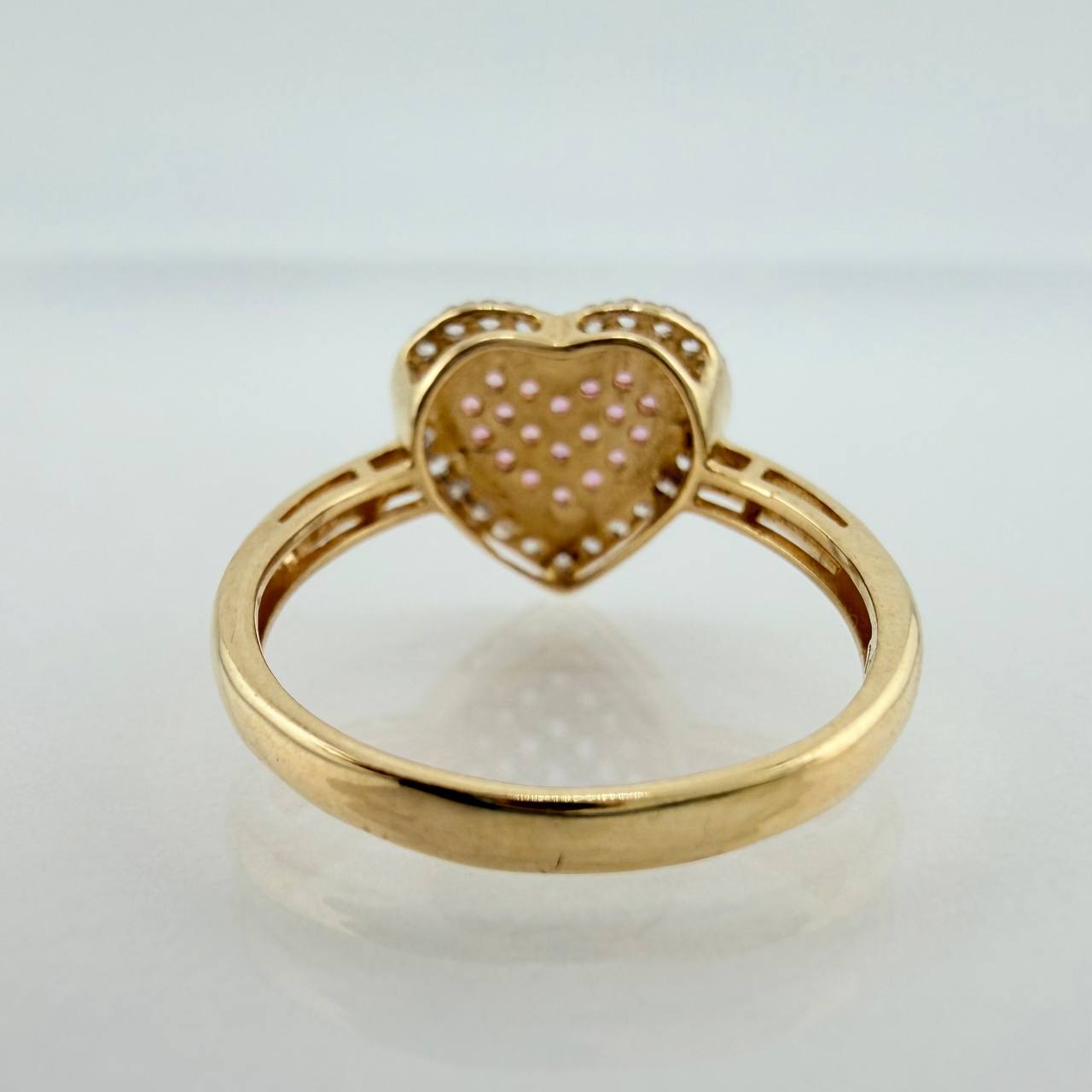 Dense Heart Ring 2.5gr / 5 1.4 / Two-Tone Yellow White Gold 18K &