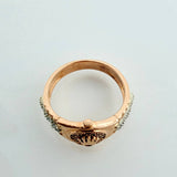 Anillo Correa Corona 4.5gr / T7 1/4 / Dos Oros Blanco Rosa 18K &
