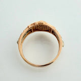 Anillo Correa Corona 4.5gr / T7 1/4 / Dos Oros Blanco Rosa 18K &