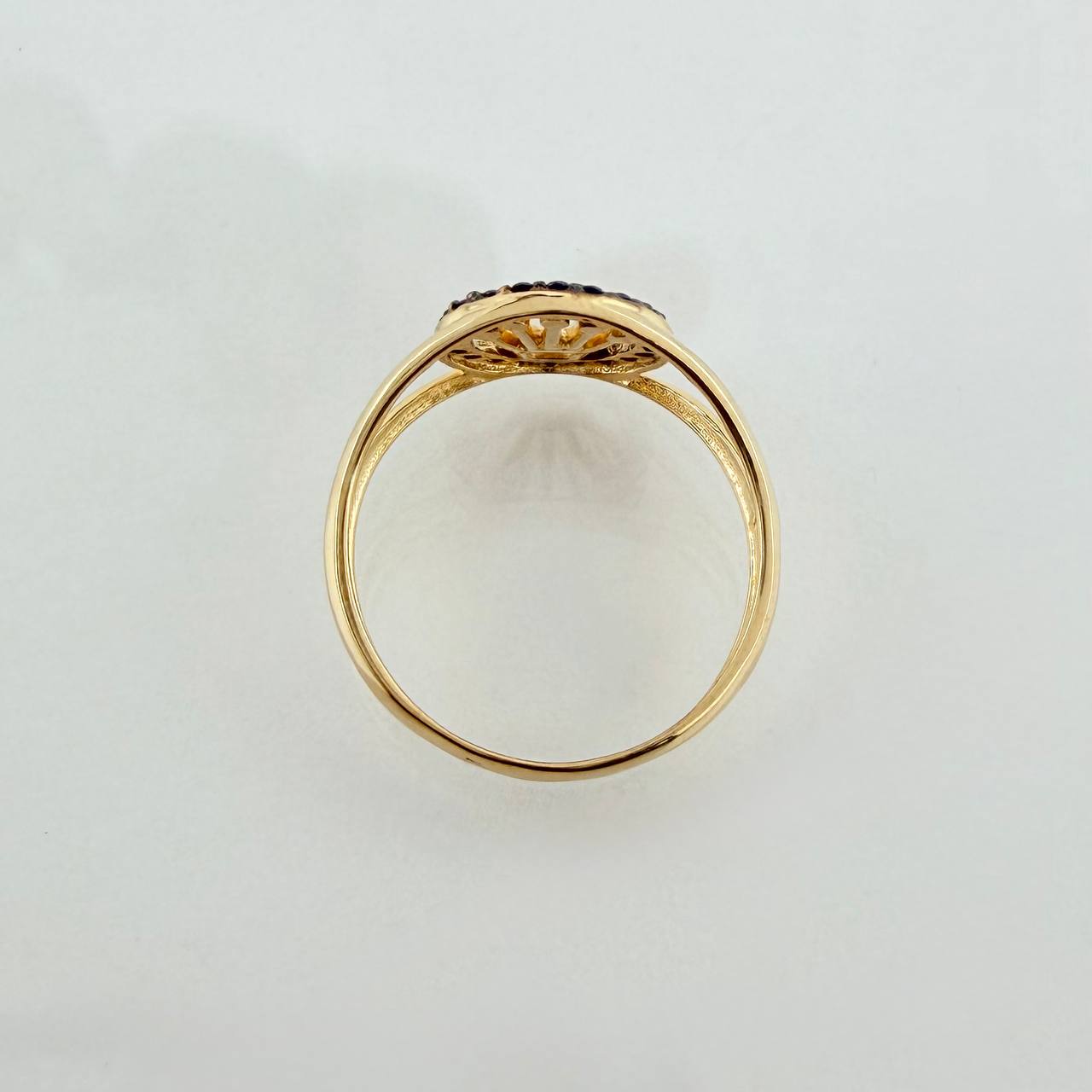 Anillo Corona 1.7gr / T5 / Dos Oros Negro Amarillo 18K &