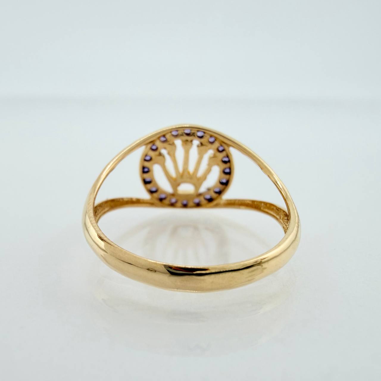 Anillo Corona 1.7gr / T5 / Dos Oros Negro Amarillo 18K &