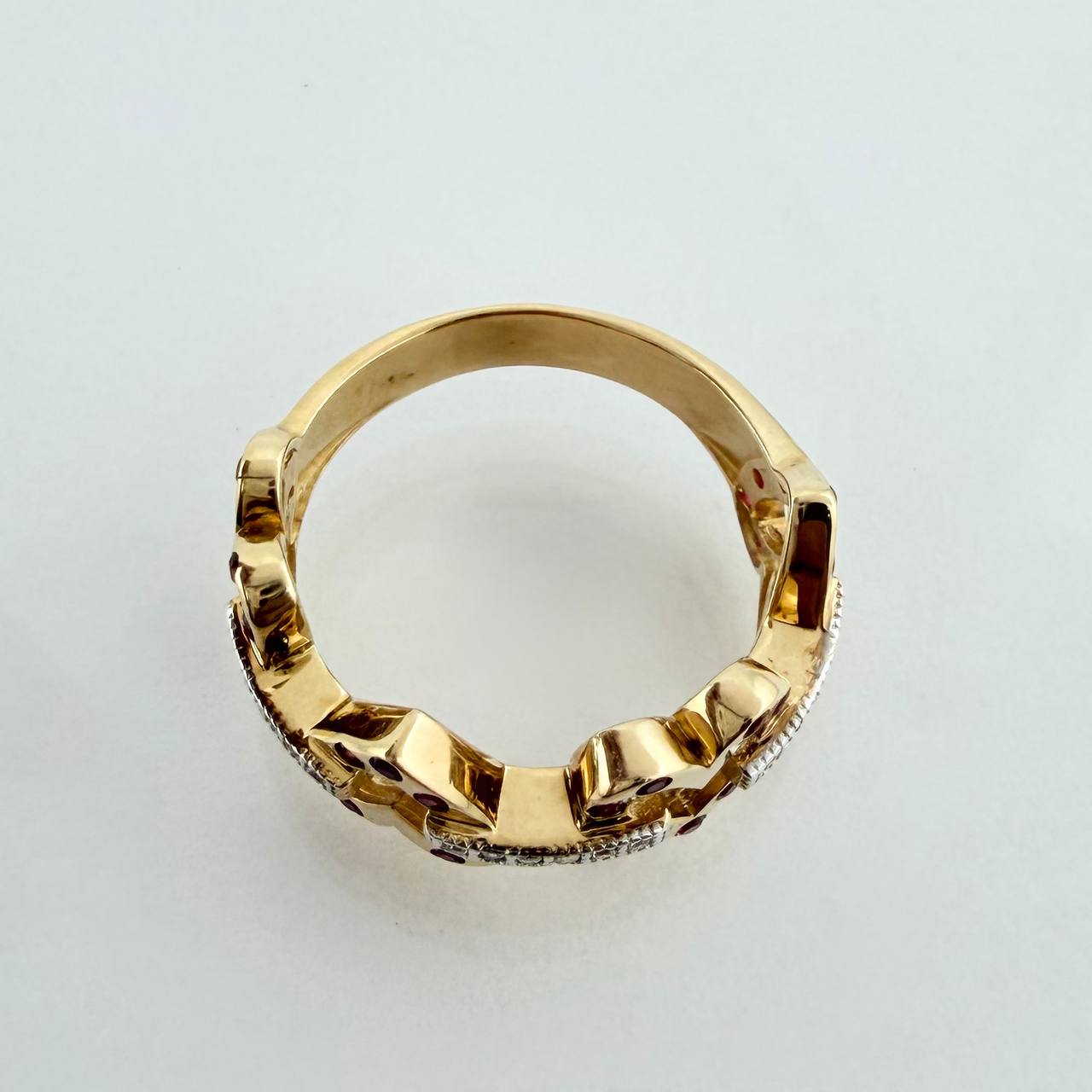Anillo Corazon 4.15gr / 6 1.2 / Dos Oros Amarillo Blanco 18K &