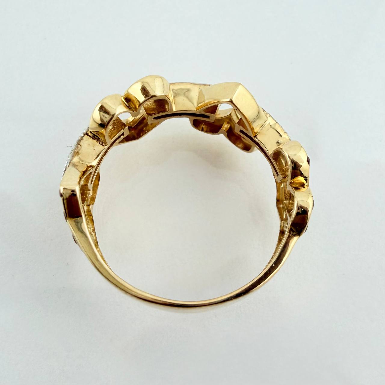 Anillo Corazon 4.15gr / 6 1.2 / Dos Oros Amarillo Blanco 18K &