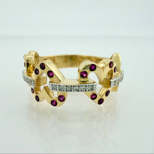 Heart Ring 4.15gr / 6 1.2 / Two-Tone Yellow White Gold 18K &