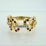 Anillo Corazon 4.15gr / 6 1.2 / Dos Oros Amarillo Blanco 18K &