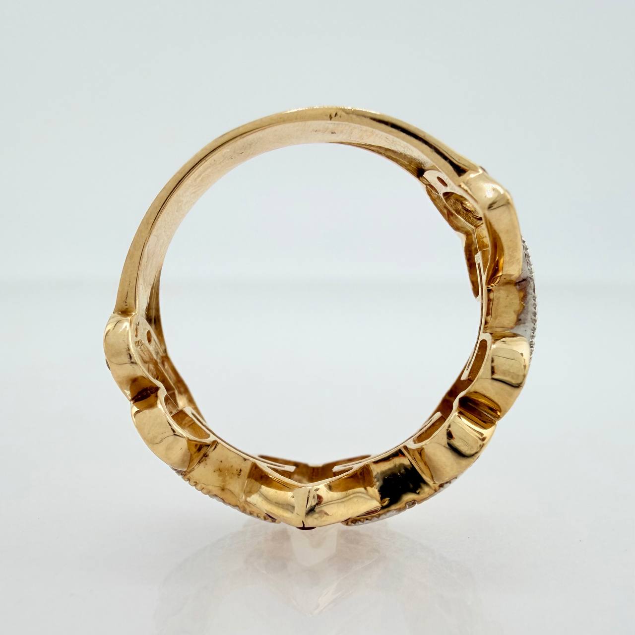 Anillo Corazon 4.15gr / 6 1.2 / Dos Oros Amarillo Blanco 18K &
