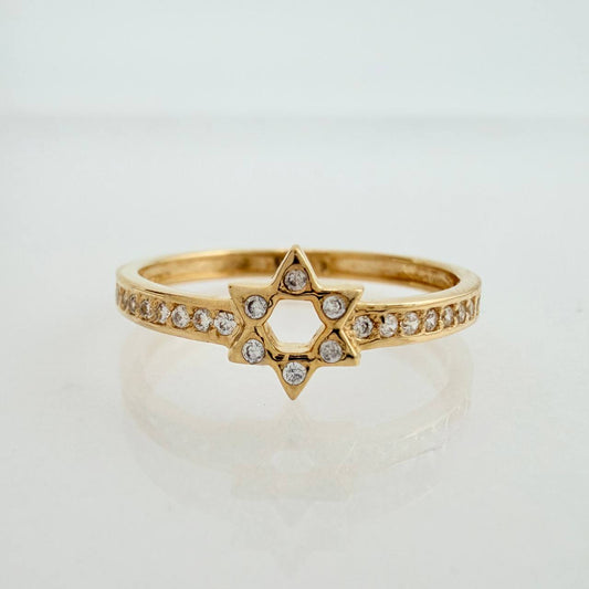 Star of David Ring 1.6gr / T6 / Yellow Gold 18K &