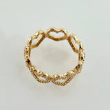 Anillo Corazones Tupidos 2.75gr / T7 1/4 / Oro Amarillo 18K &