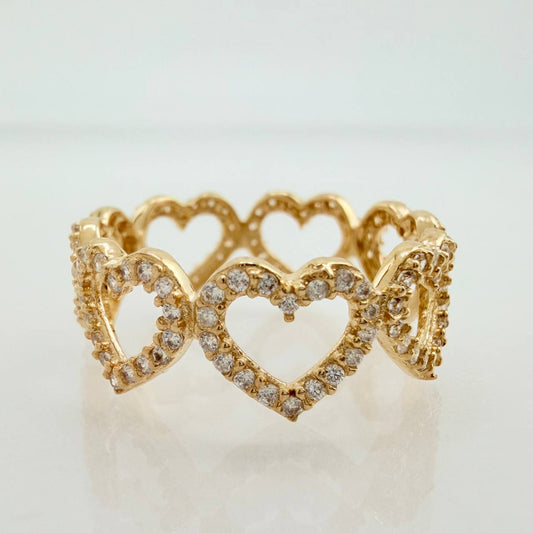 Dense Hearts Ring 2.75gr / T7 1/4 / Yellow Gold 18K &