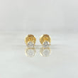 Topos Piedra Seis Garras 0.6gr / 3.4mm Circon Blanco Oro Amarillo 18K (Joya) *