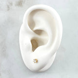 Topos Piedra Seis Garras 0.6gr / 3.4mm Circon Blanco Oro Amarillo 18K (Joya) ©