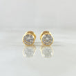 Stud Earrings Bezel 0.85gr / 5.2mm White Zircon 18K Yellow Gold (Jewel) ©