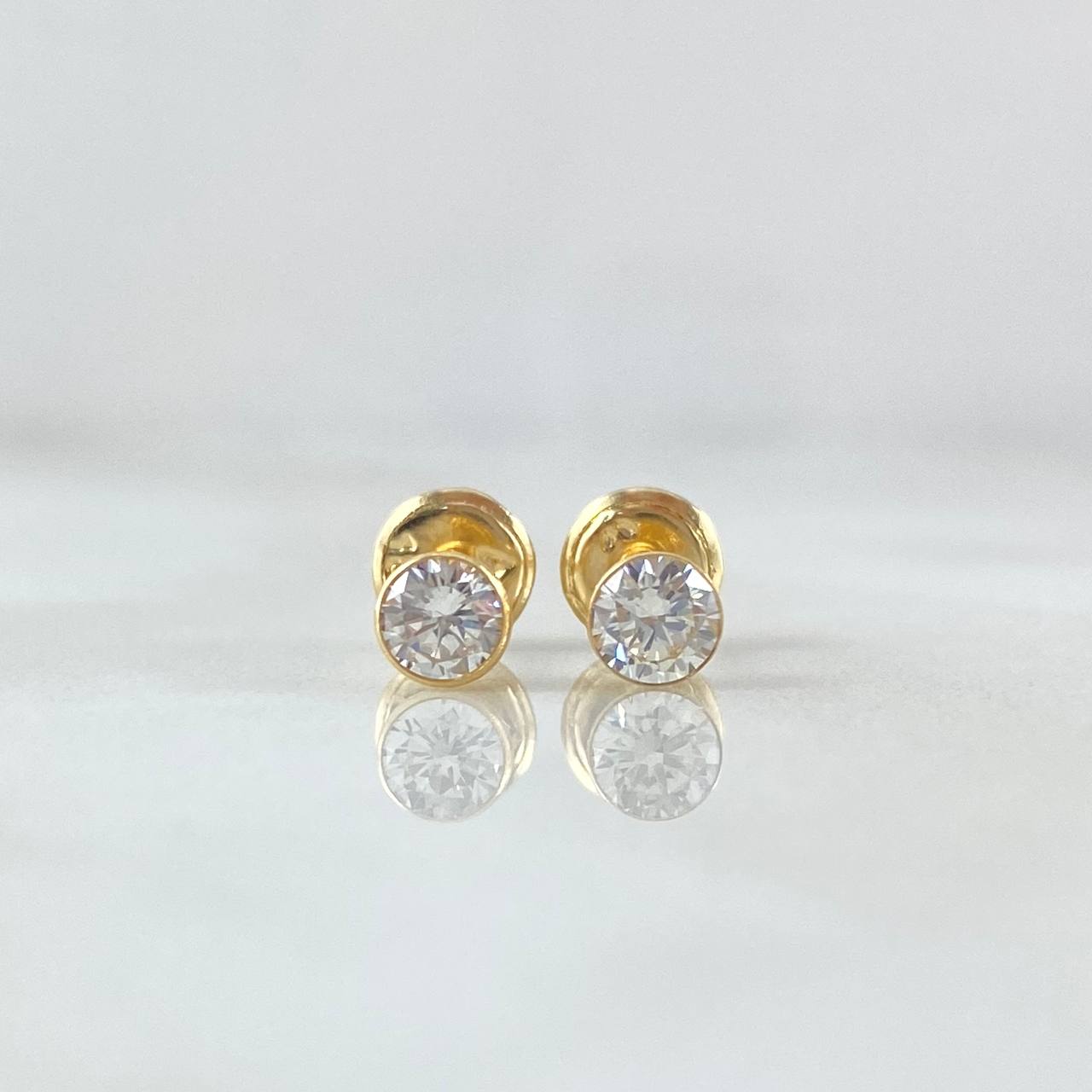 Topos Bisel 0.6gr / 4.2mm Circon Blanco Oro Amarillo 18K ©