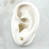 Stud Earrings Bezel 0.6gr / 4.2mm White Zircon 18K Yellow Gold
