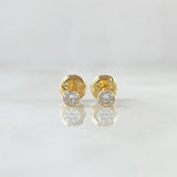Topos Bisel 0.45gr / 3.2mm Circon Blanco Oro Amarillo 18K (Joya) *