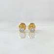Stud Earrings Bezel 0.45gr / 3.2mm White Zircon 18K Yellow Gold (Jewel)
