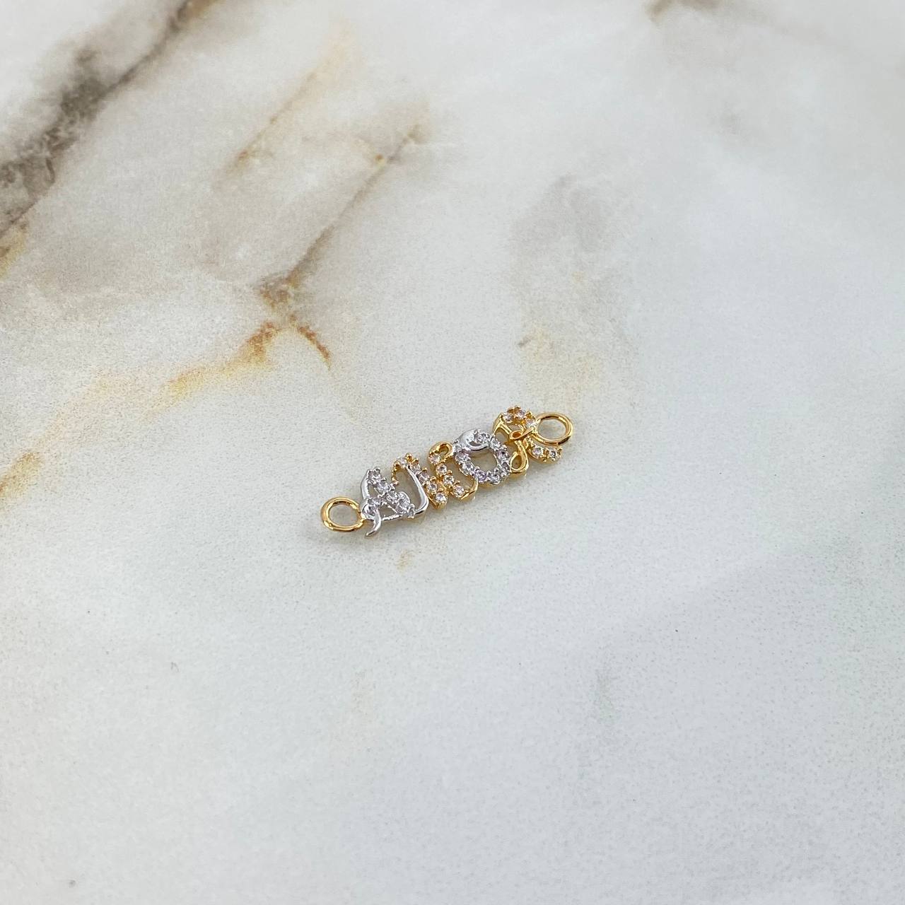 Charm Love 0.9gr / 2.5cm / White Zircons Two Yellow White Golds ©