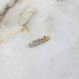 Charm Love 0.9gr / 2.5cm / White Zircons Two Yellow White Golds ©